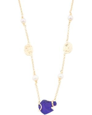 TJ Maxx 18Kt Plated Horse Venetian Glass Pendant Necklace For - White