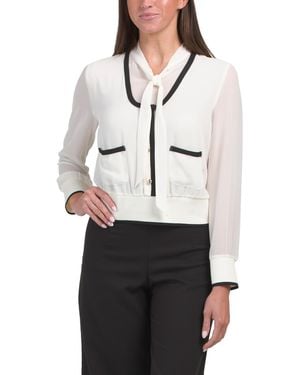 TJ Maxx Twofer Blouse With Scarf Detail For Polyester - White
