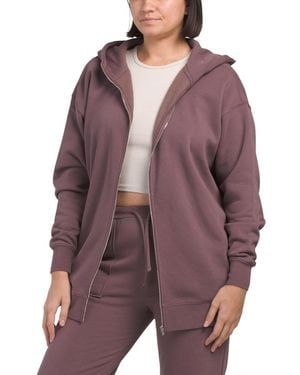 TJ Maxx Oversized Zip Up Hoodie, Cotton/Polyester - Purple