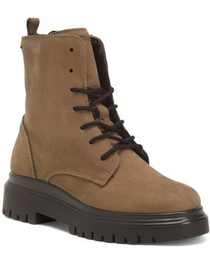 TJ Maxx Suede Laced Up Booties For - Brown