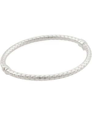 TJ Maxx Sterling Basket Weave Tube Bangle Bracelet - White