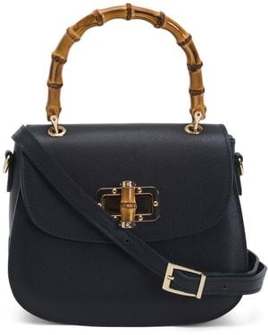 TJ Maxx Leather Turn Lock Bag, Leather - Blue