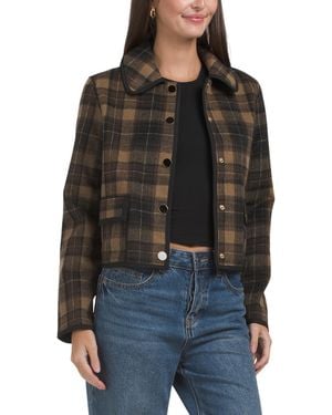 TJ Maxx Collared Jacket With Patch Pockets, Polyester - Black