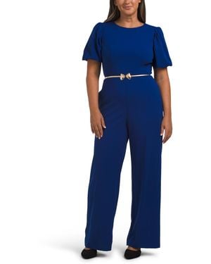 TJ Maxx Butterfly Belt Jumpsuit For Polyester - Blue