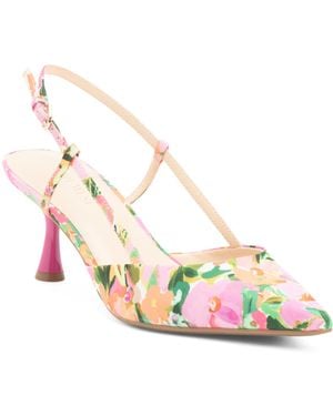 TJ Maxx Rindy Floral Slingback Kitten Heels For - Pink