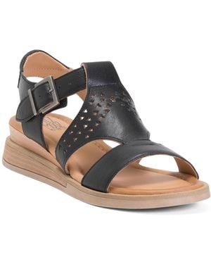 TJ Maxx Leather Chessy Sandals For - Black