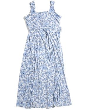 TJ Maxx Plus Cosette Dress With Figure Trimming Waistband For Polyester - Blue