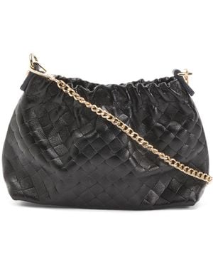 TJ Maxx Leather Quilted Shoulder Bag For Leather - Black