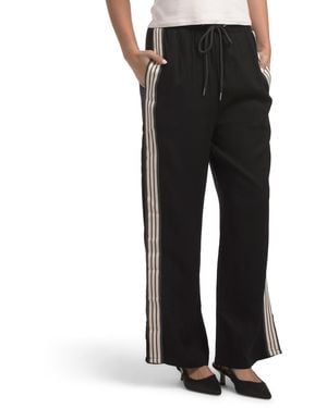 TJ Maxx Striped Pants For Linen/Rayon - Black