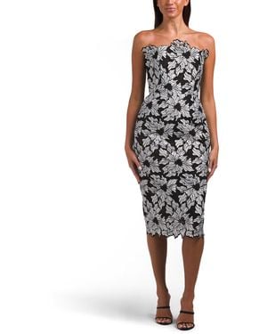TJ Maxx Strapless Lace Midi Dress For Nylon/Polyester - Multicolor