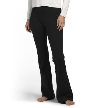 TJ Maxx Polarlux Tribeca Fleece Hi Rise Flare Pants For Spandex/Polyester - Black