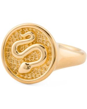 TJ Maxx 14Kt Snake Signet Ring - Metallic