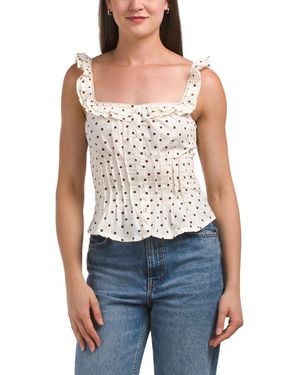 TJ Maxx Pintuck Ruffle Top For Cotton - Blue