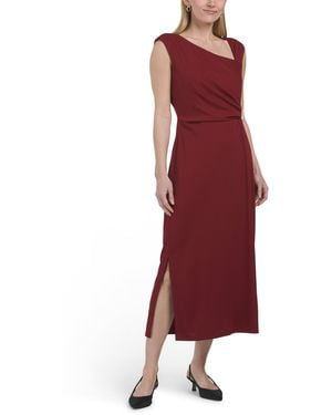 TJ Maxx Side Slit Sheath Dress With Tone Hardware For Polyester - Red