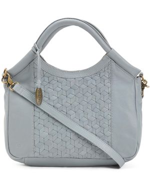 TJ Maxx Leather Millport Woven Satchel - Gray