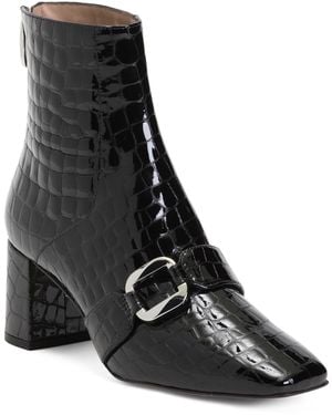 TJ Maxx Leather Nadima Oloid Exotic Ankle Boots For - Black