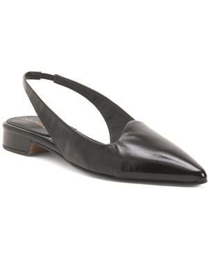 TJ Maxx Patent Leather Slingback Shoes With Wrapped Heel For - Metallic