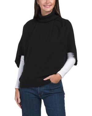 TJ Maxx Turtleneck Cape Sweater, Nylon/Polyester/Rayon - Black