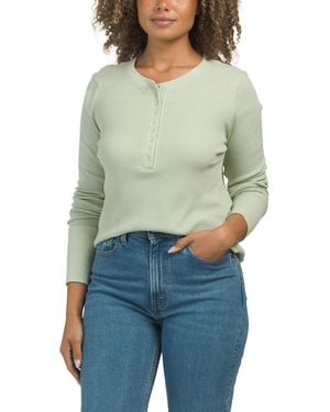 TJ Maxx Regan Henley T-Shirt For Cotton/Polyester/Rayon - Blue