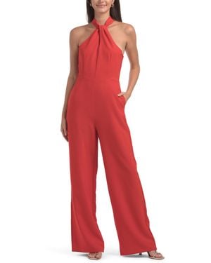 TJ Maxx Keyhole Neck Jumpsuit For Spandex/Polyester - Red