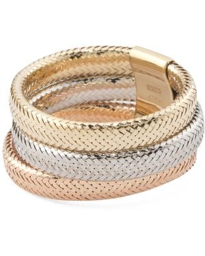 TJ Maxx 10Kt Tricolor Mesh Wide Band Ring - Natural
