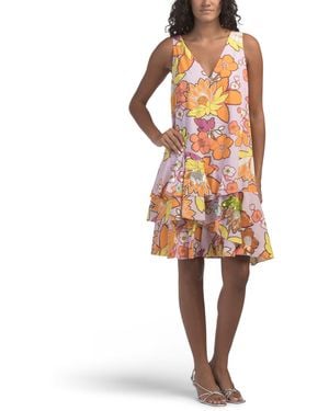 TJ Maxx Talia Print Sleeveless Mini Dress For Cotton/Polyester - Multicolor