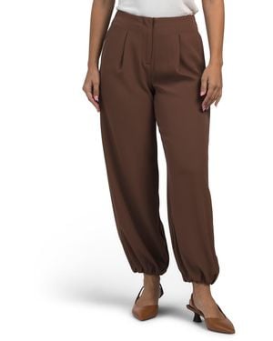 TJ Maxx Luxe Crepe Balloon Pants For Spandex/Polyester - Brown