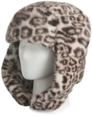 TJ Maxx Faux Fur Trapper Hat For Polyester - Gray