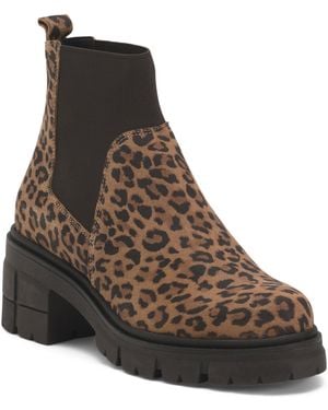 TJ Maxx Leather Bianc Booties For Leather/Merino Wool - Brown