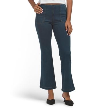 TJ Maxx Petite Pull On Bootcut Denim Pants With Front Pockets For Spandex/Cotton/Polyester - Blue