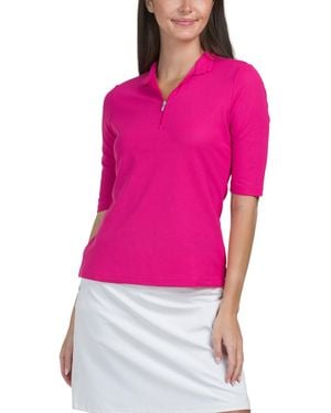 TJ Maxx Upf 40 Cooling Elbow Sleeve Quarter Zip Noa Mock Neck Top For Polyester - Pink
