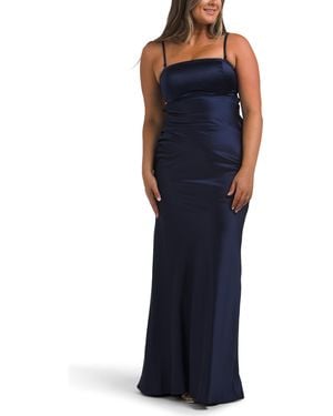 TJ Maxx Stretch Satin Gown For Spandex/Polyester - Blue