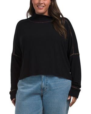 TJ Maxx Frida Mock Neck Top For Spandex/Polyester/Rayon - Black