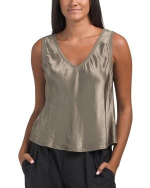 TJ Maxx Liz V-Neck Tank For Spandex/Viscose/Rayon - Gray