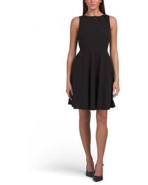 TJ Maxx Crew Neck Fit And Flare Mini Dress For Spandex/Polyester - Black