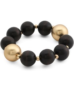 TJ Maxx And Wood Beaded Bracelet - Black
