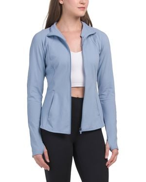 TJ Maxx Lux Rebel Flared Bottom Full Zip Jacket For Spandex/Polyester - Blue