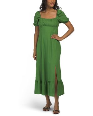 slim fit dress slacks Green Frill Hem Smock Dress  AX Paris