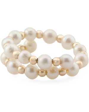 TJ Maxx 14Kt Bead Freshwater Pearl Wrap Ring - White
