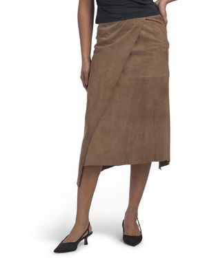 TJ Maxx Suede Skirt For Polyester/Suede - Natural