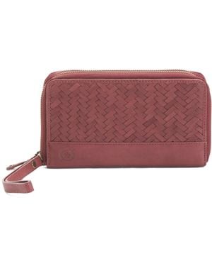 TJ Maxx Leather Balino Dual Zip Wristlet Wallet - Red