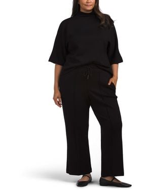 TJ Maxx Plus 2Pc Funnel Neck Top And Pull On Pants Set For Polyester/Viscose - Black