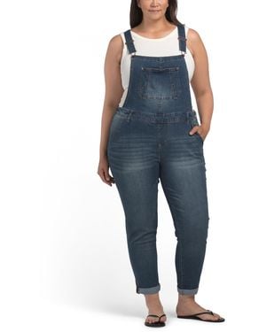 TJ Maxx Plus Denim Overalls For Spandex/Cotton/Polyester - Blue