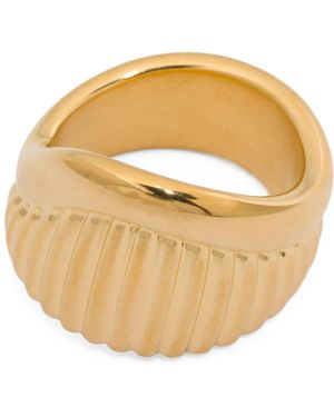 TJ Maxx 14Kt Ribbed Ring - Metallic