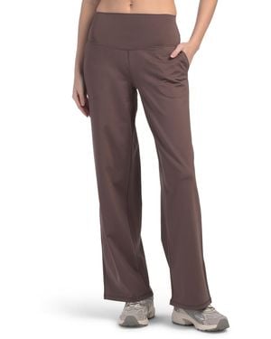 TJ Maxx Lux Ventura Wide Waistband Straight Pants, Spandex/Polyester - Brown
