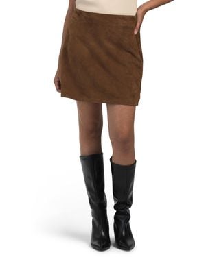 TJ Maxx Suede Mini Skirt For Polyester/Suede - Brown
