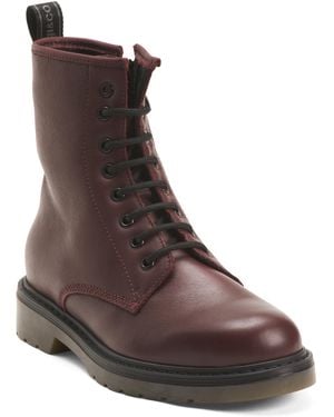 TJ Maxx Leather Laced Up Booties For - Brown