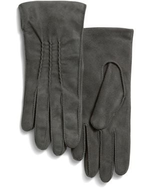 TJ Maxx Suede Gloves With Lambswool Lining For Wool/Suede - Gray