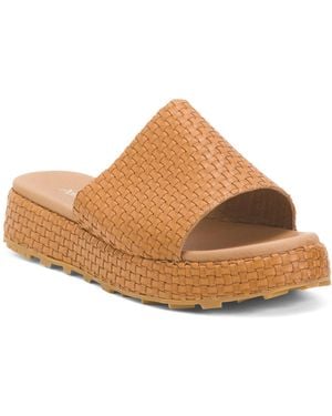 TJ Maxx Leather Brea Comfort Sandals For - Brown