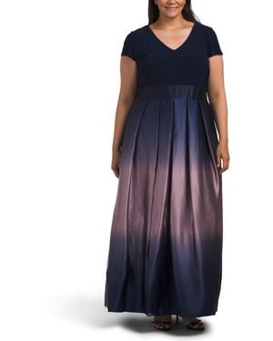 TJ Maxx Plus Cap Sleeve Gown For Spandex/Polyester - Blue